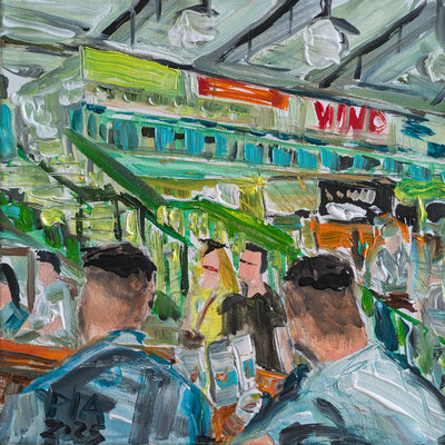 Coffee at the Kleinmarkthalle 30x30cm