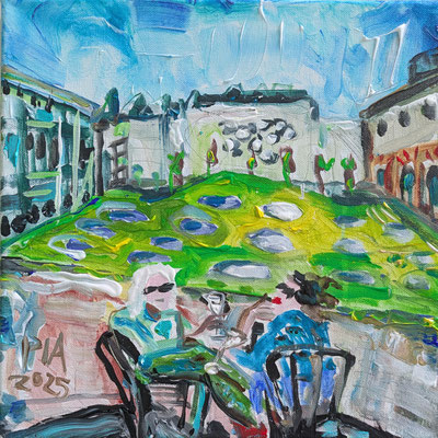 Prosecco in the Staedel Garden 30x30cm