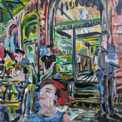 Too much wine at Monza 30x30cm Acrylic on Canvas