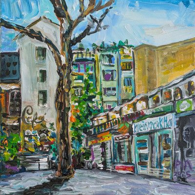Kleinmarkthalle / Meeting point  30x30cm Acryl auf Leinwand 