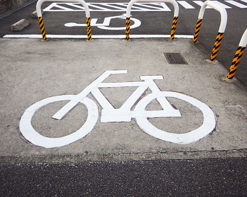 駐車場ラインの施工事例(自転車用)