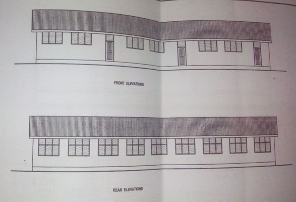Plan des ersten Gebäudes