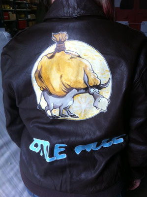 Painting auf Flightjacket - Motiv nach Kundenvorgaben entworfen - Kundenauftrag