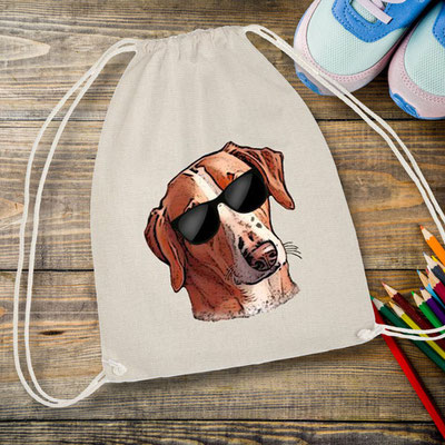 Turnbeutel - Jagdhund - Savebracke mit Sonnenbrille