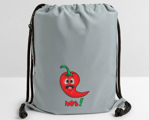 pvc-freier Turnbeutel - Scharfes rotes Chili Emoticon - hot!