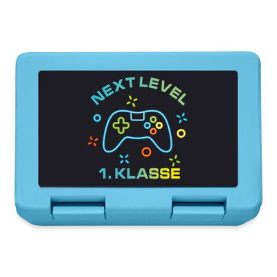 personalisierbare Brotdose - Spielekonsole - Next Level - 1. Klasse - schwarz bunt