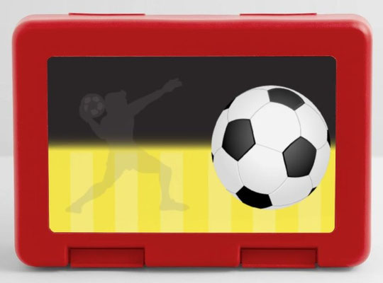 personalisierbare Brotdose - Fußball - schwarz gelb