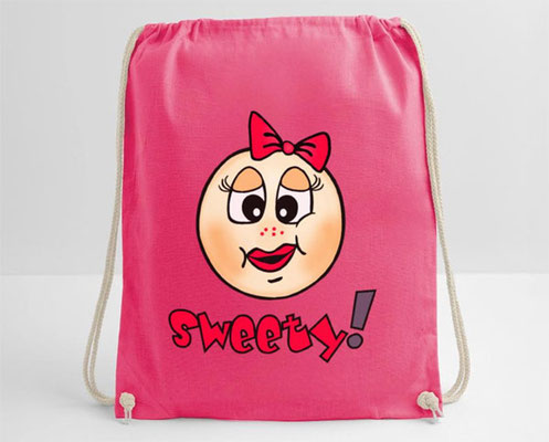 Turnbeutel - Lustiges Emotions Gesicht - sweety!