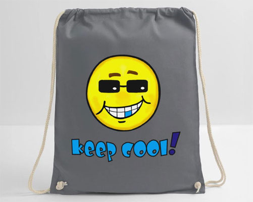 Turnbeutel - Lustiges Emotions Gesicht - keep cool!