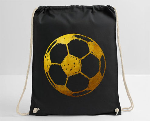 Turnbeutel - goldfarbener Fußball 
