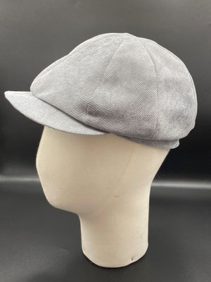 Gérarld : casquette à 8 pans en velours mille raies