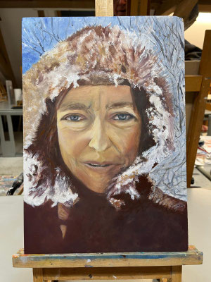 Van Christa Polder Zelfportret in de sneeuw - Christa Polder