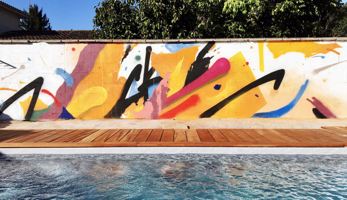 fresque street art couleurs chaudes de kendo Deuxglik