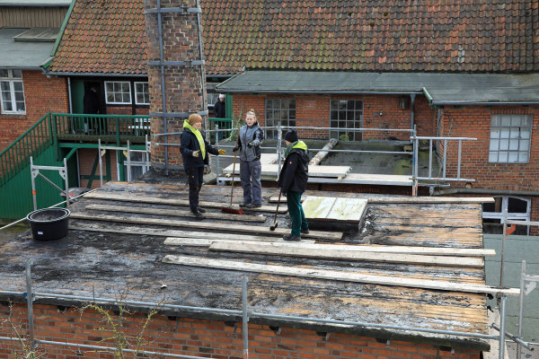 Vorbereitende Arbeiten am Kesselhaus