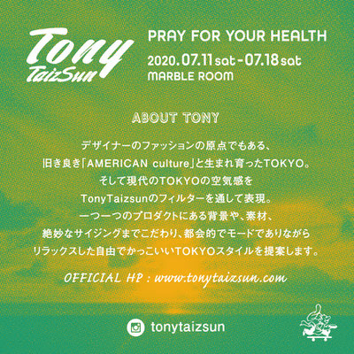 TONYTAIZSUN, TONY, TOKYO, SURF, SURFSTYLE, OKAYAMA, MARBLEROOM, 岡山, マーブルルーム, 岡山イオン, 岡山駅前