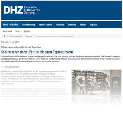 Deutsche Handwerks Zeitung vom 7.7.2022