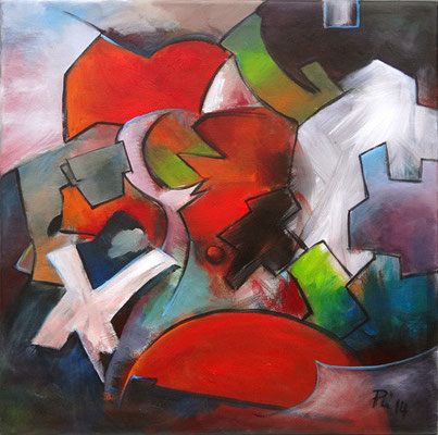 Antje Püpke . Zerstreuung XL . 2014 . 60x60cm . Acryl/LW. 800,- € 