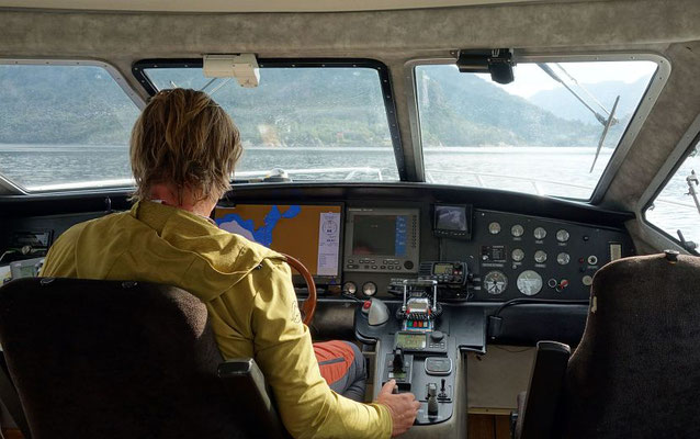im Cockpit der Vikingfjord