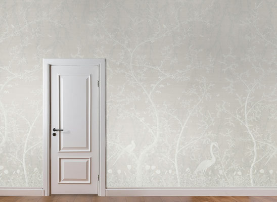 Chinoiserie; handpainted wallpaper; handgeschilderd behang