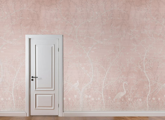 Chinoiserie; handpainted wallpaper; handgeschilderd behang