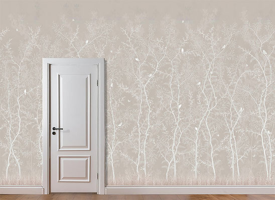 Oriental Dutch; handpainted wallpaper; handgeschilderd behang