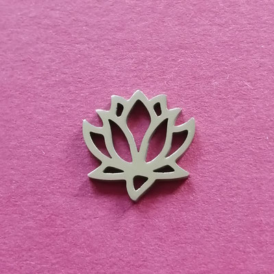 Lotus, silberfärbig, Edelstahl, 14 mm