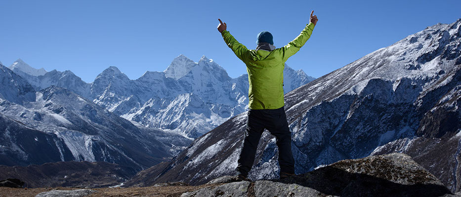 Oberhalb Dingboche, auf rund 4600m, im Hintergrund der Thamserku