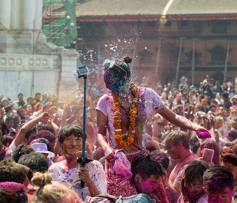 Holi Festival am Durbar Square, Kathmandu