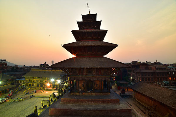 Nyatapola Tempel im Abendlicht