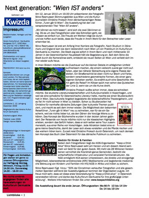 Article on "The Next Generation: Wien IST anders", Magazine "Lichtblicke" Kulturforum DanAustria