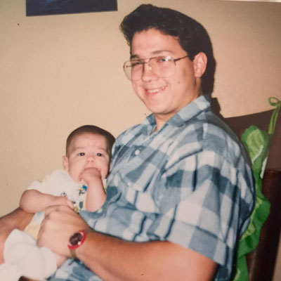 Papa Jonas and baby Joseph.