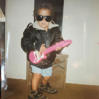 Little rockstar Nick, Shared by Mr. Jonas on Nick's 28th B-Day on his IG!