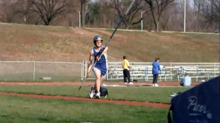 Kevin pole vaulting for his high school Track and Field team- 2004