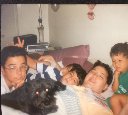 Papa J chilling with the boys and Josh.