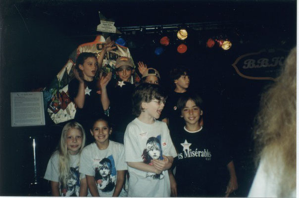 Nicholas gathers with other B'way kids at "Camp Broadway's Salute to Singing and Dancing Kids", August 2001. CREDIT all 4 to Stephen Scarpulla