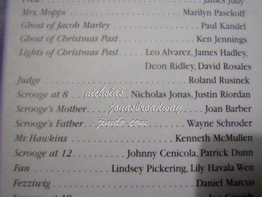 Nicholas listed as Scrooge at 8