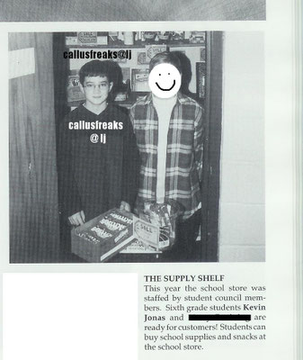 Kevin and a friend in the yearbook- Eastern Christian Middle School, grade 6.