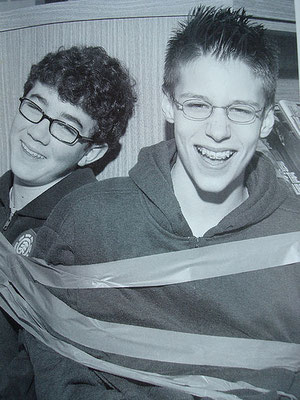 Kevin and a friend- Eastern Christian Middle School- Grade 8, 2002
