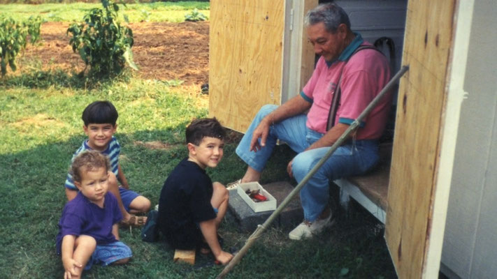 The boys with their paternal grandfather.