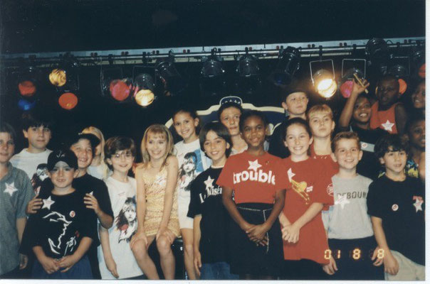 Nicholas gathers with other B'way kids at "Camp Broadway's Salute to Singing and Dancing Kids", August 2001. Credit Stephen Scarpulla
