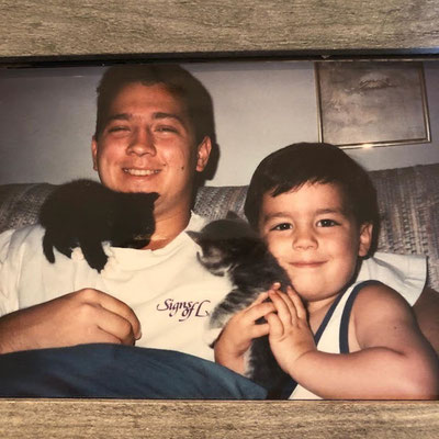 Papa J and baby Joe with cute little kittens 