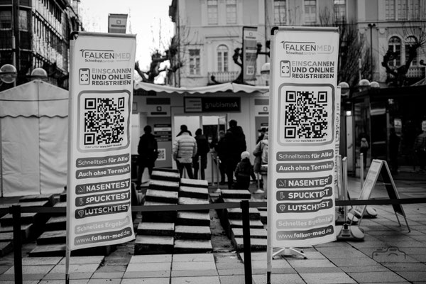 Teststation am Bismarckplatz in Heidelberg