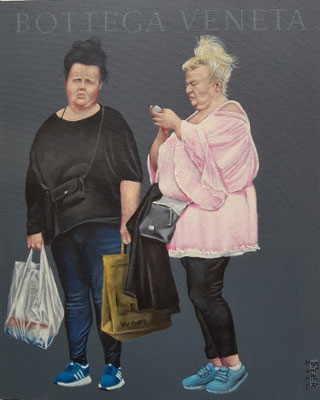 Gemälde 727,BOTTEGA VENETA Vol 2 , Acryl auf Hartfaserplatte ,2022, 50 x 40 cm