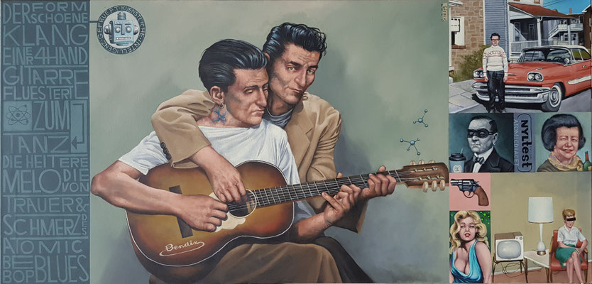 Gemälde 712,ZUM TANZ ,  Acryl auf Leinwand, 2021,70 x 145   cm