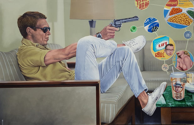 Gemälde 561, TV Dinner, Acryl auf Leinwand 2017/ 2019 ,125 x 90 cm   