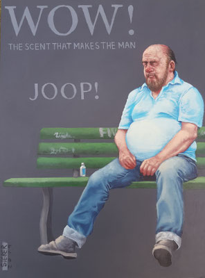 Gemälde 637,BOSS THE SCENT, Acryl auf Hartfaserplatte,2019, 30 x 40 cm        