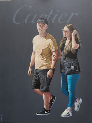 Gemälde 587,CARTIER, Acryl auf Hartfaserplatte,2018, 60 x 80 cm