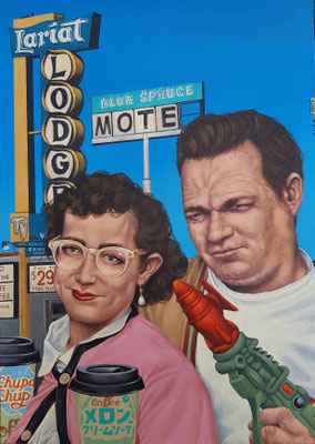 Gemälde 641,Lariat Lodge,Acryl auf Leinwand,2019, 50 x 70 cm