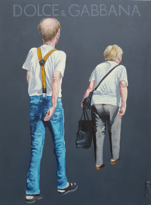 Gemälde 721,DOLCHE & GABBANA  Vol 5, Acryl auf Hartfaserplatte ,2022, 40 x 30 cm