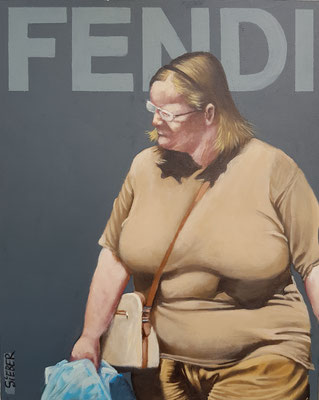 Gemälde 655,FENDI Vol 2,Acryl auf Hartfaserplatte ,2020,30 x 24 cm     